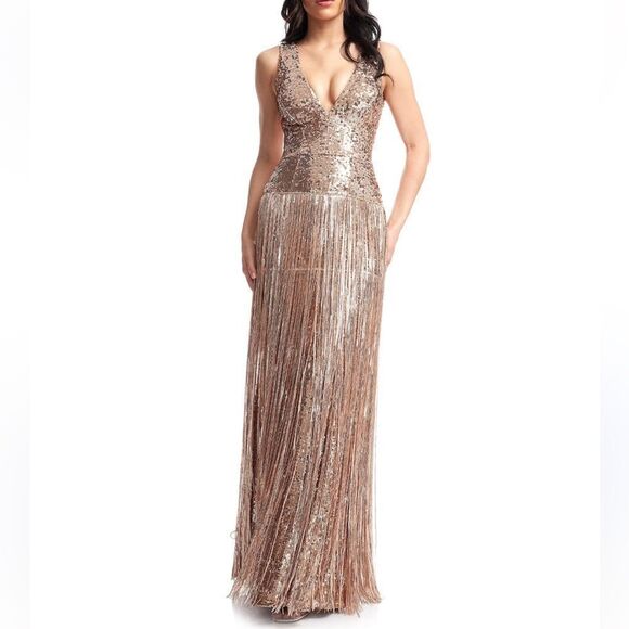Dress the Population Dresses & Skirts - Dress the Population reign sequin fringe gown